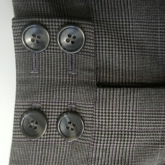 Wide Leg Gray with Hints of Purple Plaid Dress Pants by the Limited - Picture 2 of 11